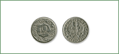 Moneta 10 gr<br/>
Okres obiegu: l. 1923-1939<br/>
Wymiary: śr. 17,6 mm, waga 2 g<br/>
<br/>
10 groszy to cena „Nowego Echa Białostockiego”, dziennika, który ukazywał się przez kilka miesięcy 1932 roku. Gazeta stanowiła kontynuację chwilowo zawieszonego „Echa Białostockiego”. Jej wydawcą był A. Faranowski, a treść wypełniały kronika miejska, kronika policyjna i wiadomości ze świata sportu. 

